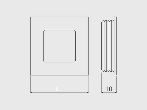 Buton mobilă îngropat B226, 40x40 mm, negru mat