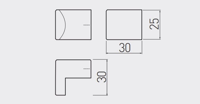 Buton mobilă ARES 30x25 mm, negru mat
