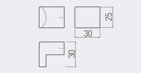 Buton mobilă ARES 30x25 mm, negru mat