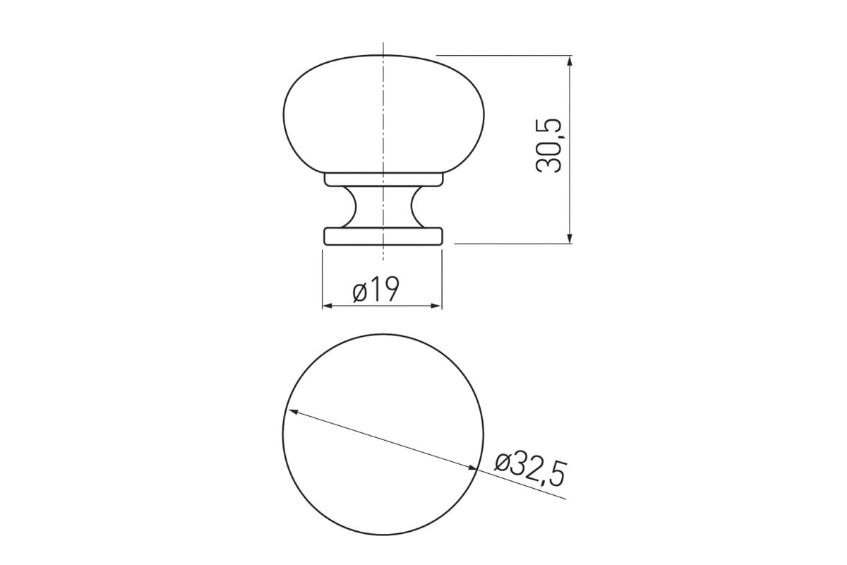 Buton mobilă BERGAMO 32x30 mm, alb mat
