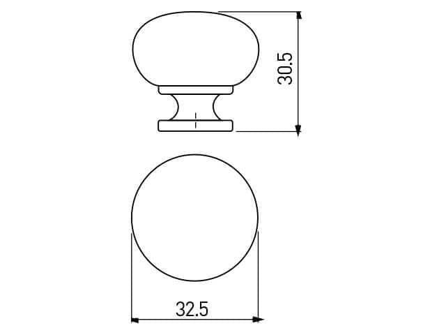 Buton mobilă BERGAMO 32x30 mm, negru mat