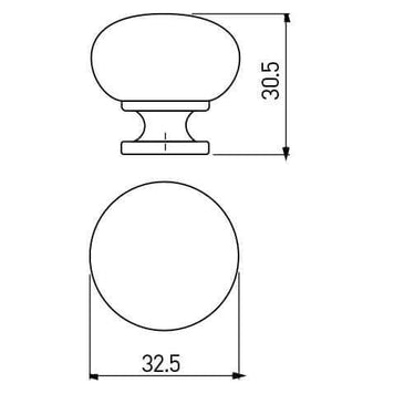 Buton mobilă BERGAMO 32x30 mm, negru mat