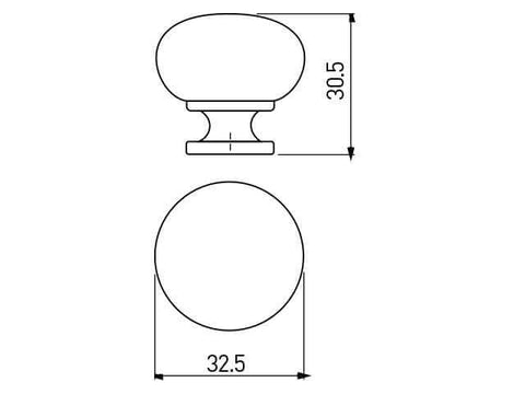 Buton mobilă BERGAMO 32x30 mm, negru mat