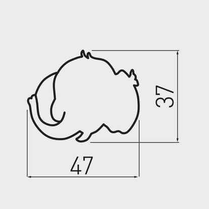 Buton mobilă copii ELEFANT 47x37 mm, mov