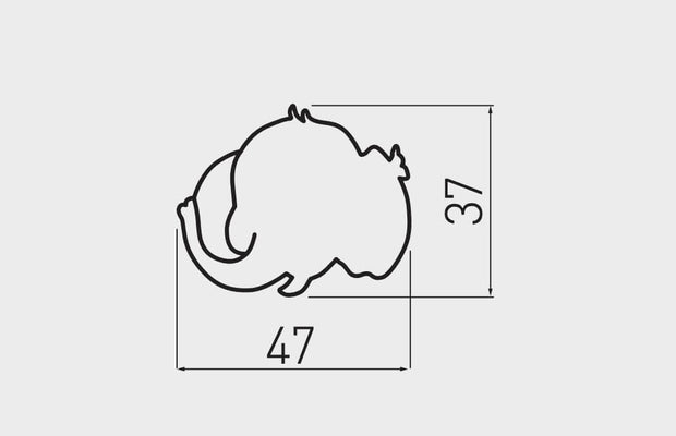 Buton mobilă copii ELEFANT 47x37 mm, mov