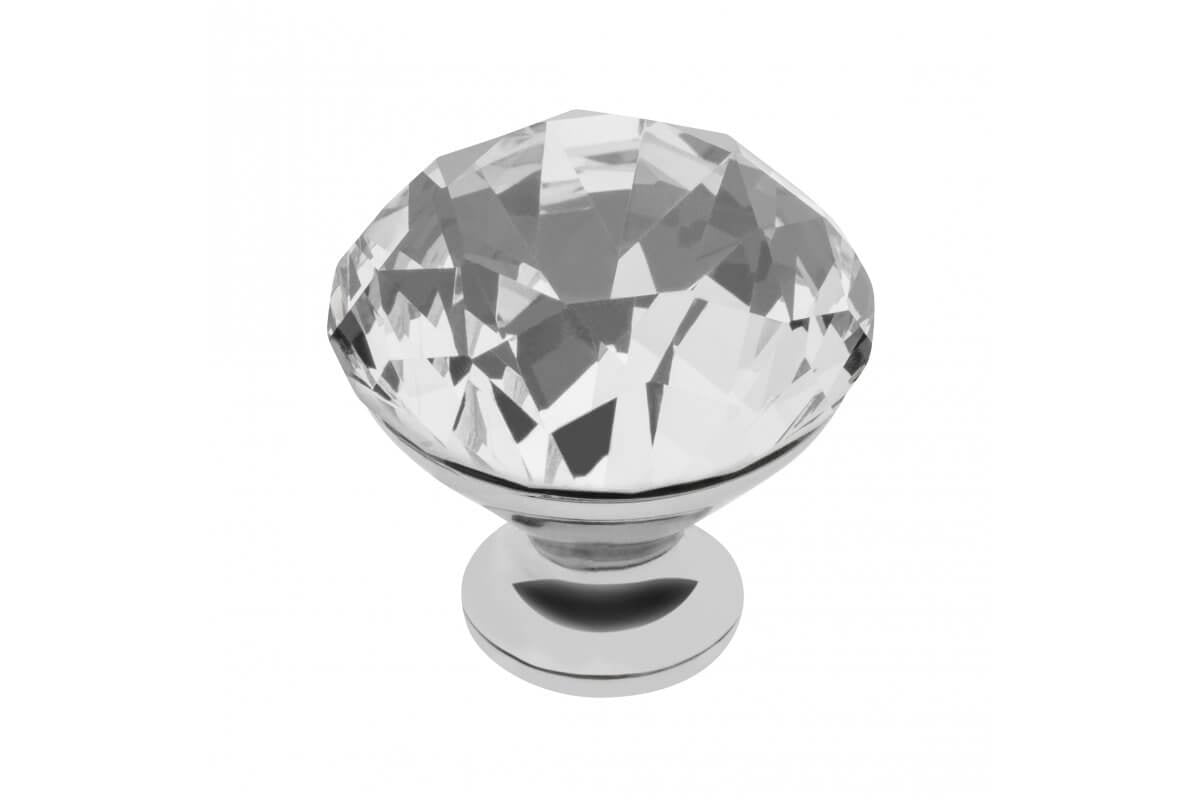 Buton mobilă CRYSTAL PALACE, 40 mm, crom