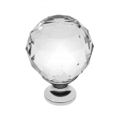 Buton mobilă CRYSTAL PALACE, D40 mm, crom