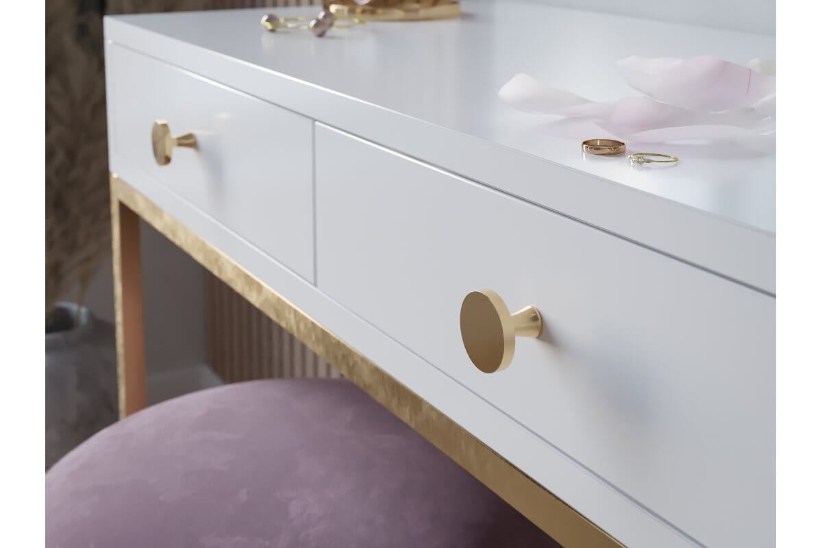 Buton mobilă DUNE 33x26 mm, alamă satinat