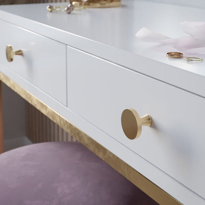 Buton mobilă DUNE 33x26 mm, alamă satinat