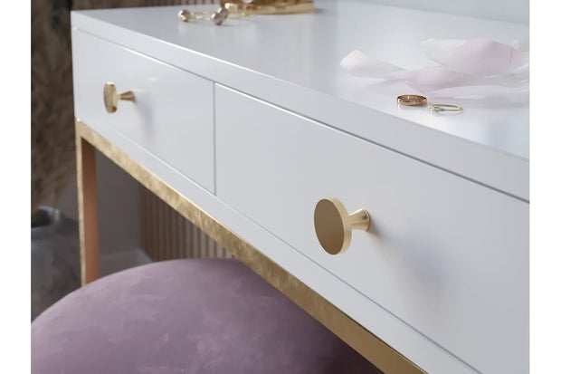 Buton mobilă DUNE 33x26 mm, alamă satinat