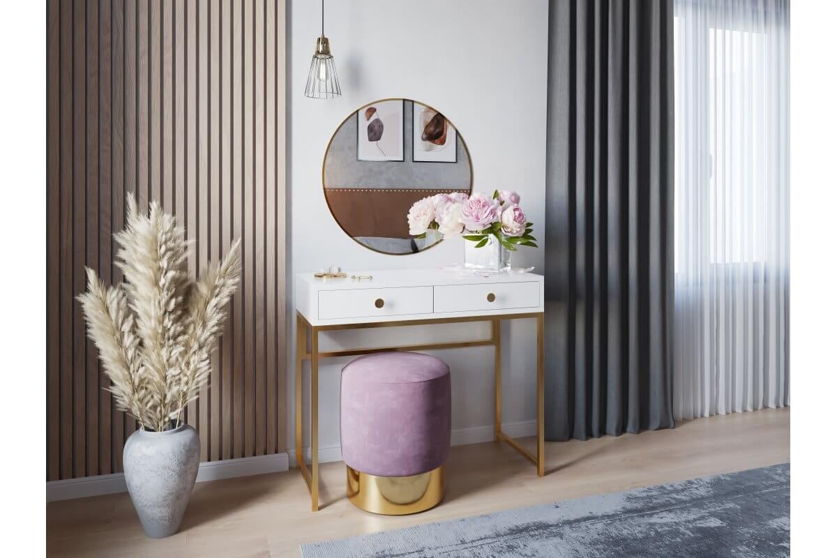 Buton mobilă DUNE 33x26 mm, alamă satinat