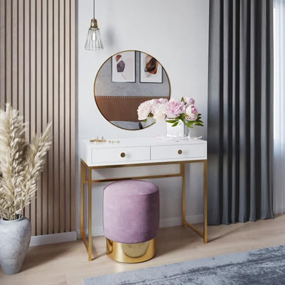 Buton mobilă DUNE 33x26 mm, alamă satinat