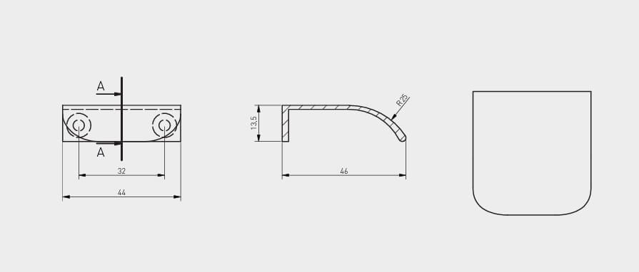 Buton mobilă FIORD 32 mm, inox