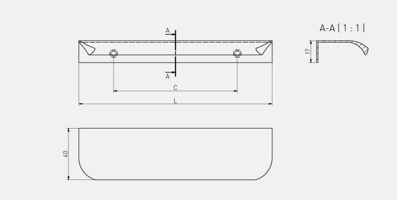 Buton mobilă HEXA 50 mm, brushed gold