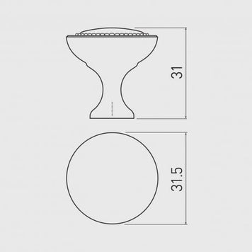 Buton mobilă IMPERIA 31x31 mm, satinat