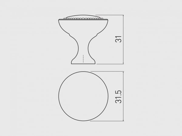 Buton mobilă IMPERIA 31x31 mm, satinat
