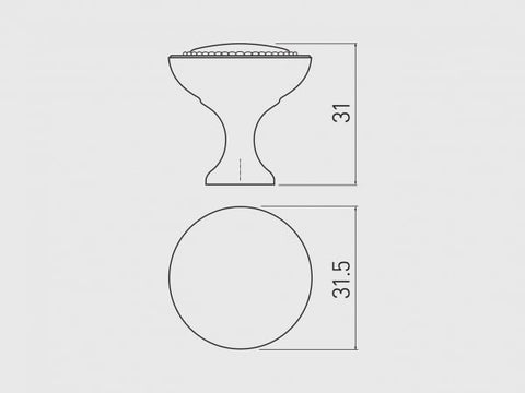 Buton mobilă IMPERIA 31x31 mm, satinat