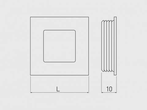 Buton mobilă îngropat B226, 40x40 mm, aluminiu