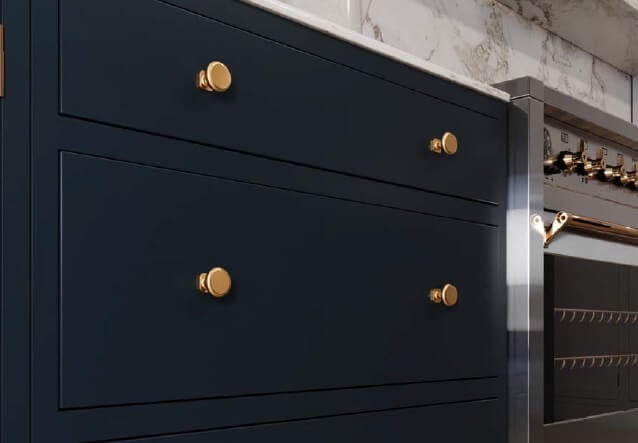 Buton mobilă LORENA 33x26 mm, brushed gold