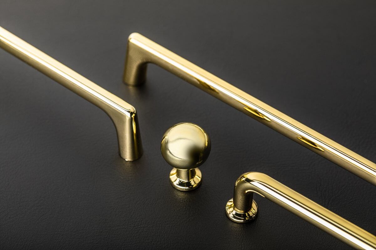 Buton mobilă NORD 20x33 mm, shiny gold