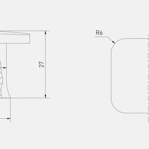 Buton mobilă PIAZZA 30x30 mm, inox