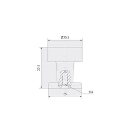 Buton mobilă RING 26x31 mm, negru mat