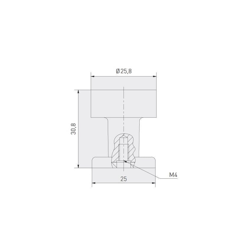 Buton mobilă RING 26x31 mm, inox