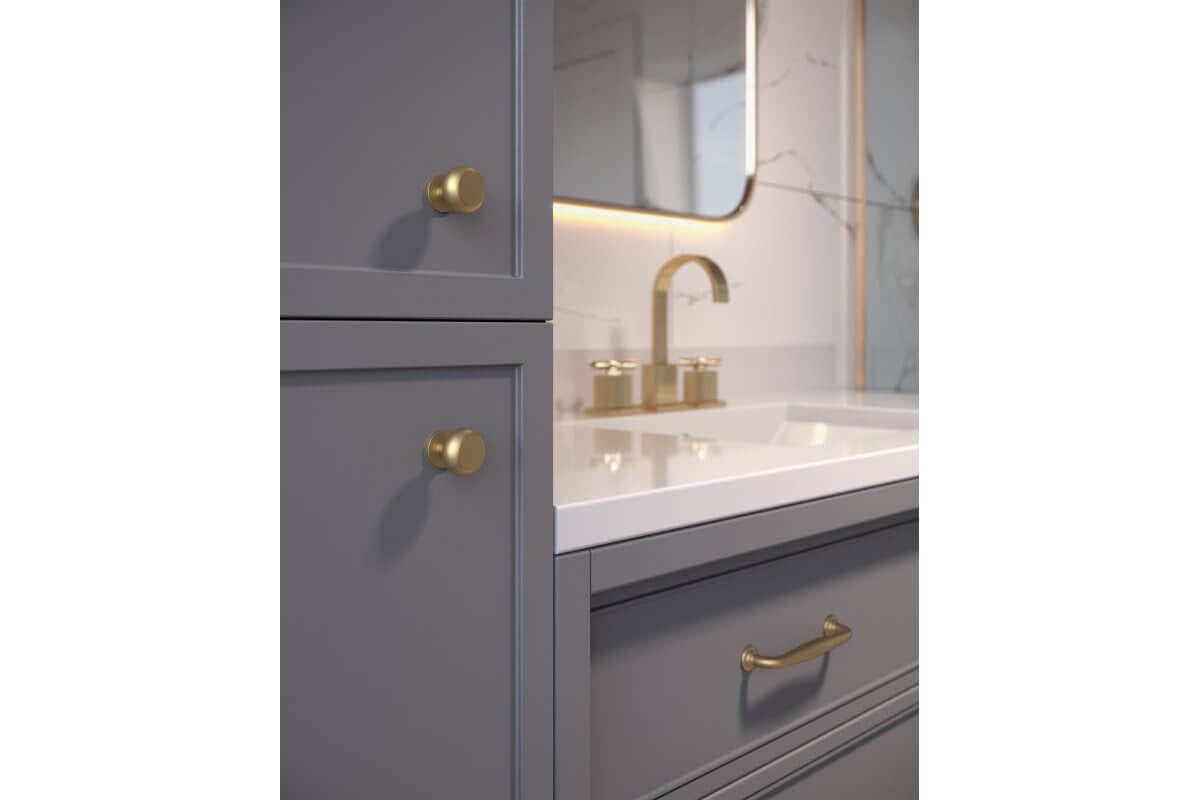 Buton mobilă STILO 33x31 mm, brushed gold