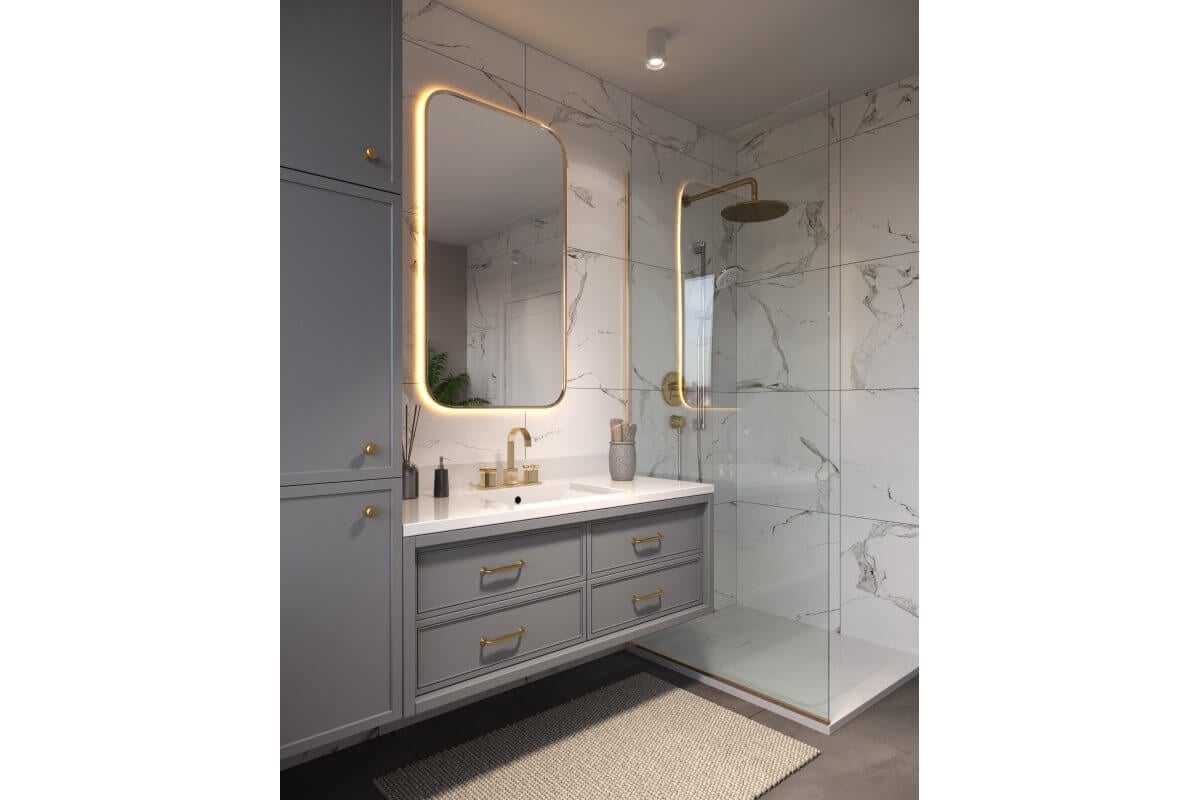 Buton mobilă STILO 33x31 mm, brushed gold