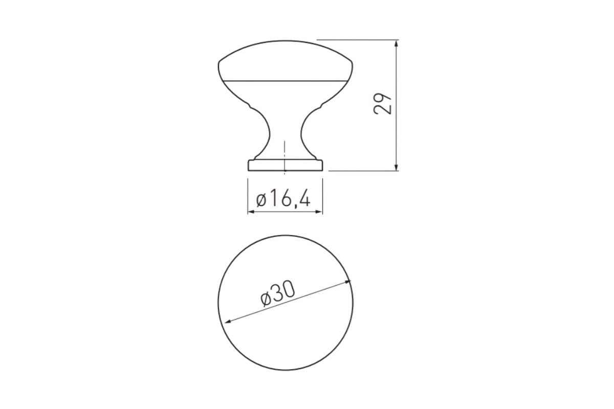 Buton mobilă TERNI 30x29 mm, satinat – NORVINIA