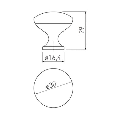 Buton mobilă TERNI 30x29 mm, satinat