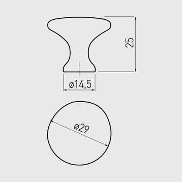 Buton mobilă UDINE 29x25 mm, negru mat
