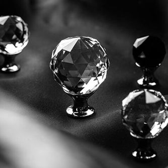 Buton mobilă WHITE CRYSTAL D30 mm, crom