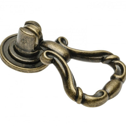 Buton mobilă WP1147, 53x33 mm, alamă antichizată