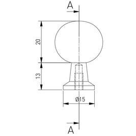 Buton mobilă NORD 20x33 mm, negru mat