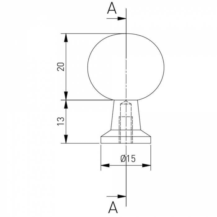 Buton mobilă NORD 20x33 mm, shiny gold