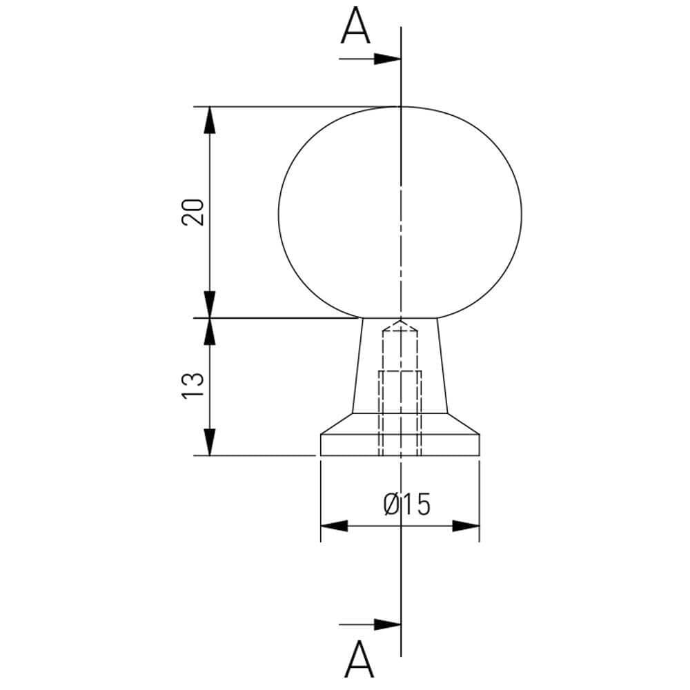 Buton mobilă NORD 20x33 mm, auriu periat