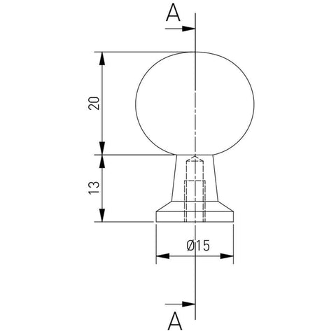Buton mobilă NORD 20x33 mm, auriu periat