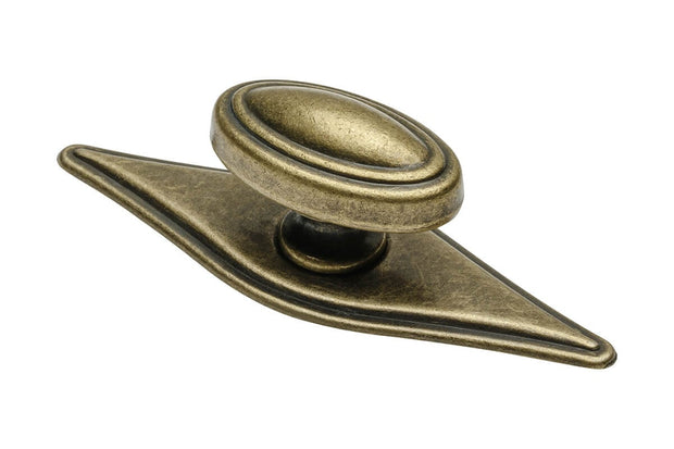 Buton mobilă cu șild WP1152, alamă antichizată