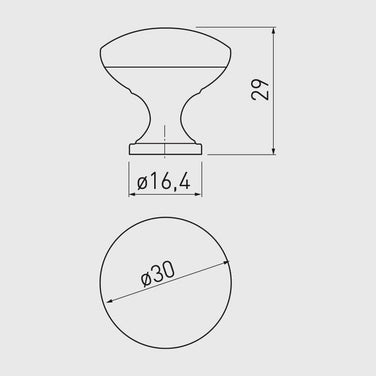 Buton mobilă TERNI 30x29 mm, alb mat