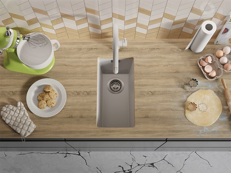 Chiuvetă granit sub blat London 45 XXL – Cuvă 370×430×200 mm