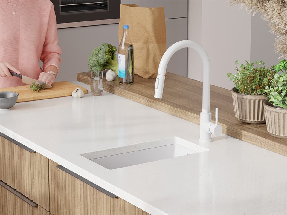 Chiuvetă granit sub blat London 45 XXL – Cuvă 370×430×200 mm