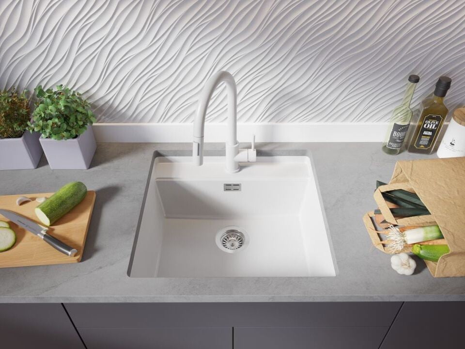Chiuvetă din granit sub blat Bergen 60 Low Cut – Cuvă MAX 520×400×200 mm, raft Low Cut