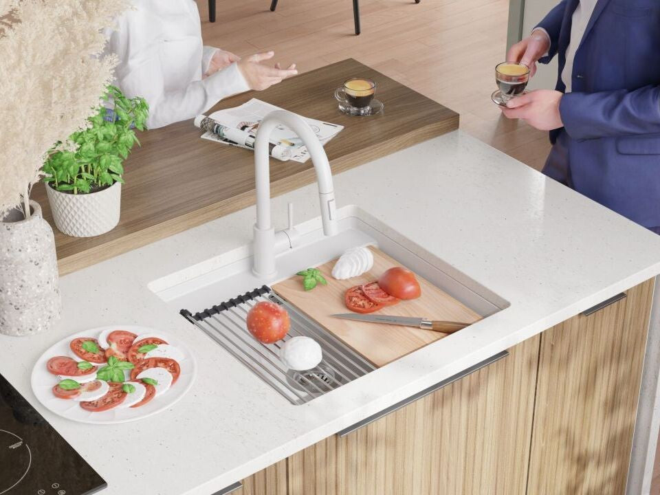 Chiuvetă din granit sub blat Bergen 60 Low Cut – Cuvă MAX 520×400×200 mm, raft Low Cut