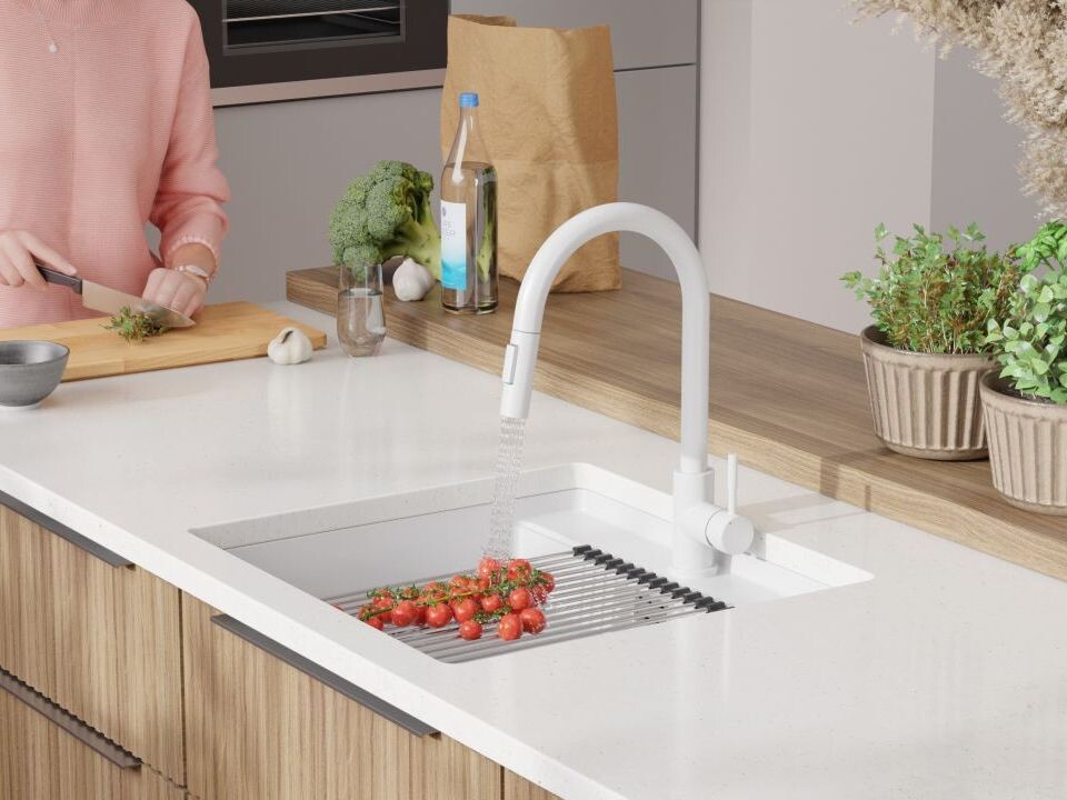 Chiuvetă din granit sub blat Bergen 60 Low Cut – Cuvă MAX 520×400×200 mm, raft Low Cut