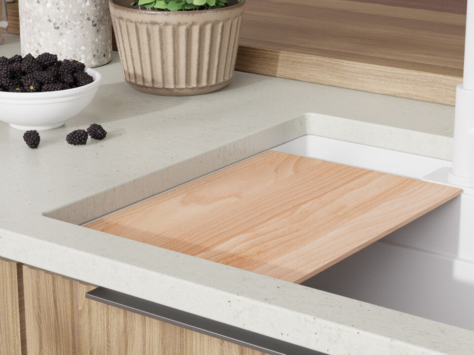 Chiuvetă granit sub blat Bergen 60 Double Pocket – Cuvă XXL 514×398×200 mm, Workstation cu buzunare duble