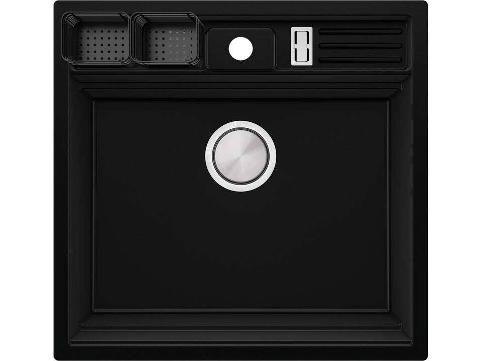 Chiuvetă granit sub blat Bergen 60 Double Pocket – Cuvă XXL 514×398×200 mm, Workstation cu buzunare duble