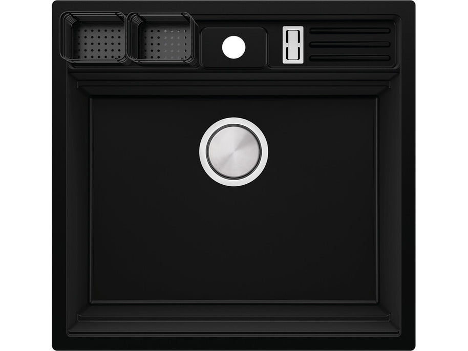 Chiuvetă granit sub blat Bergen 60 Double Pocket – Cuvă XXL 514×398×200 mm, Workstation cu buzunare duble