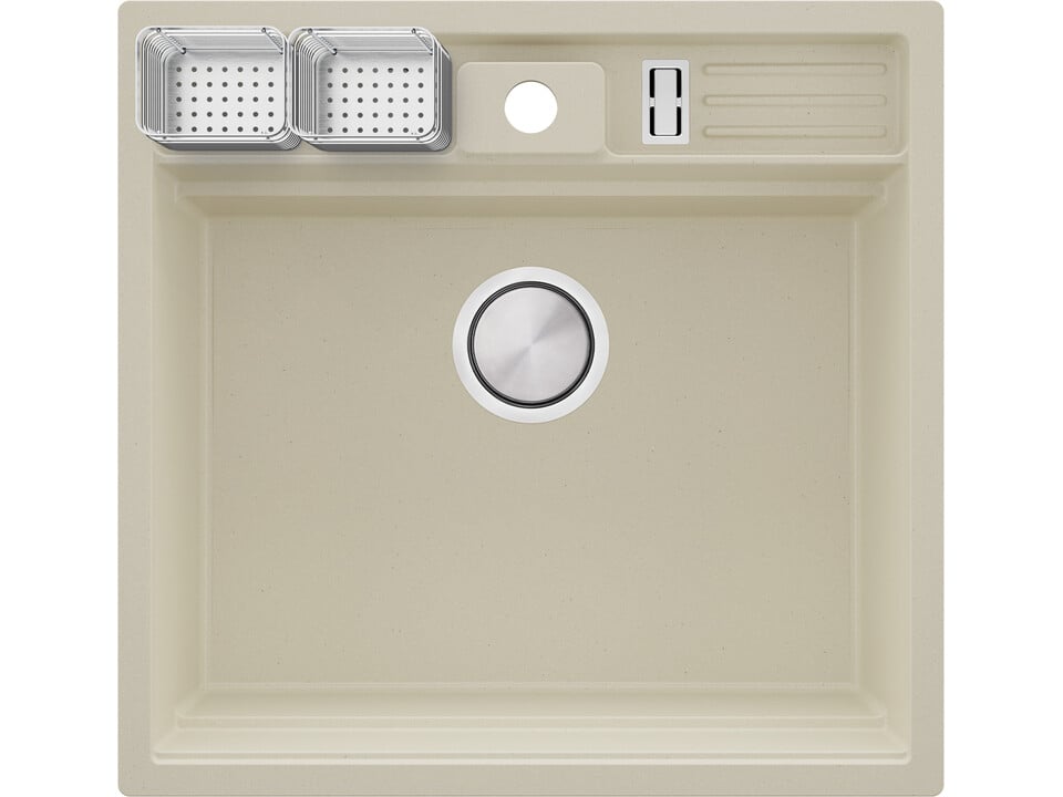 Chiuvetă granit sub blat Bergen 60 Double Pocket – Cuvă XXL 514×398×200 mm, Workstation cu buzunare duble