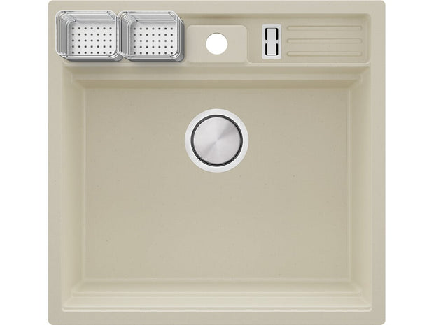 Chiuvetă granit sub blat Bergen 60 Double Pocket – Cuvă XXL 514×398×200 mm, Workstation cu buzunare duble